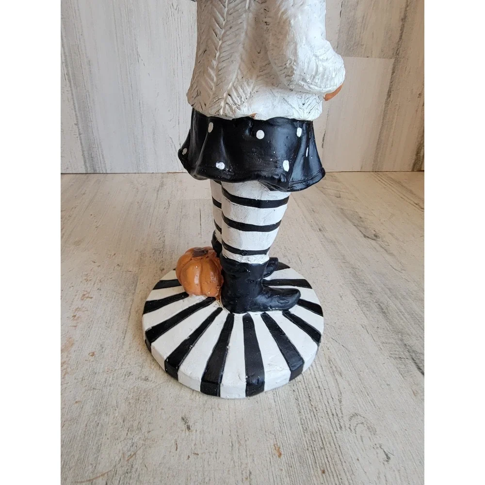 Folk art pumpkin man candy holder head Halloween unique home decor